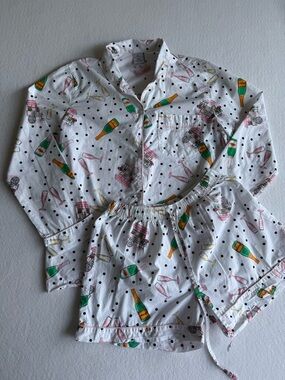 8 Oak Lane Cotton Champagne Bridal Pajama Set Size XS/S Loungewear